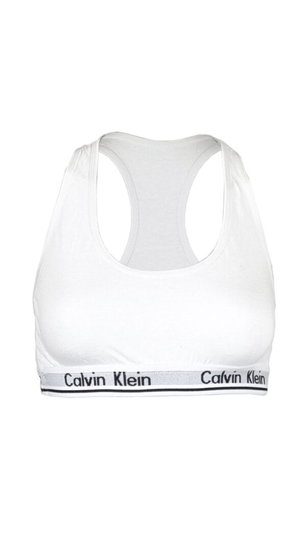 Bralette Calvin Klein bianca con elastico stampato