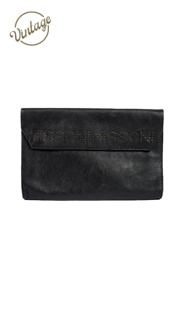 Pochette di pelle nera Missoni